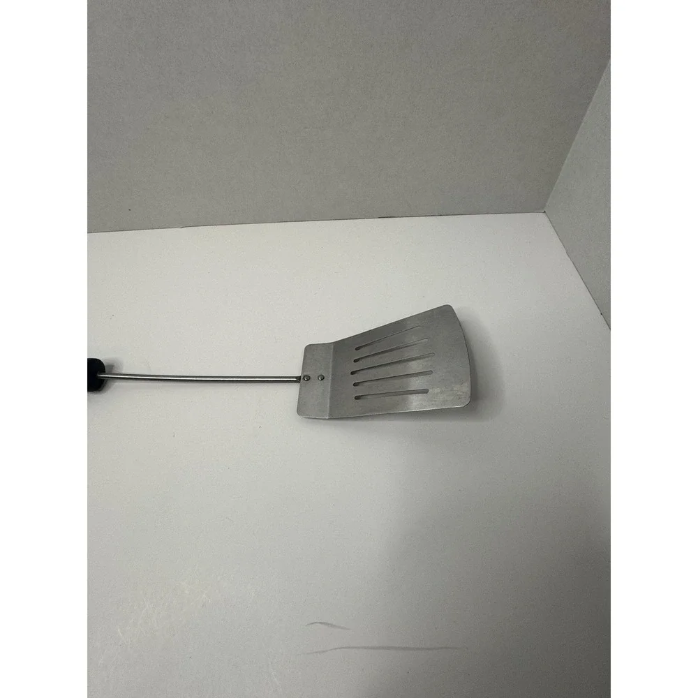 Spatula Flipper Turner  Slotted Metal Black nylon handle 15